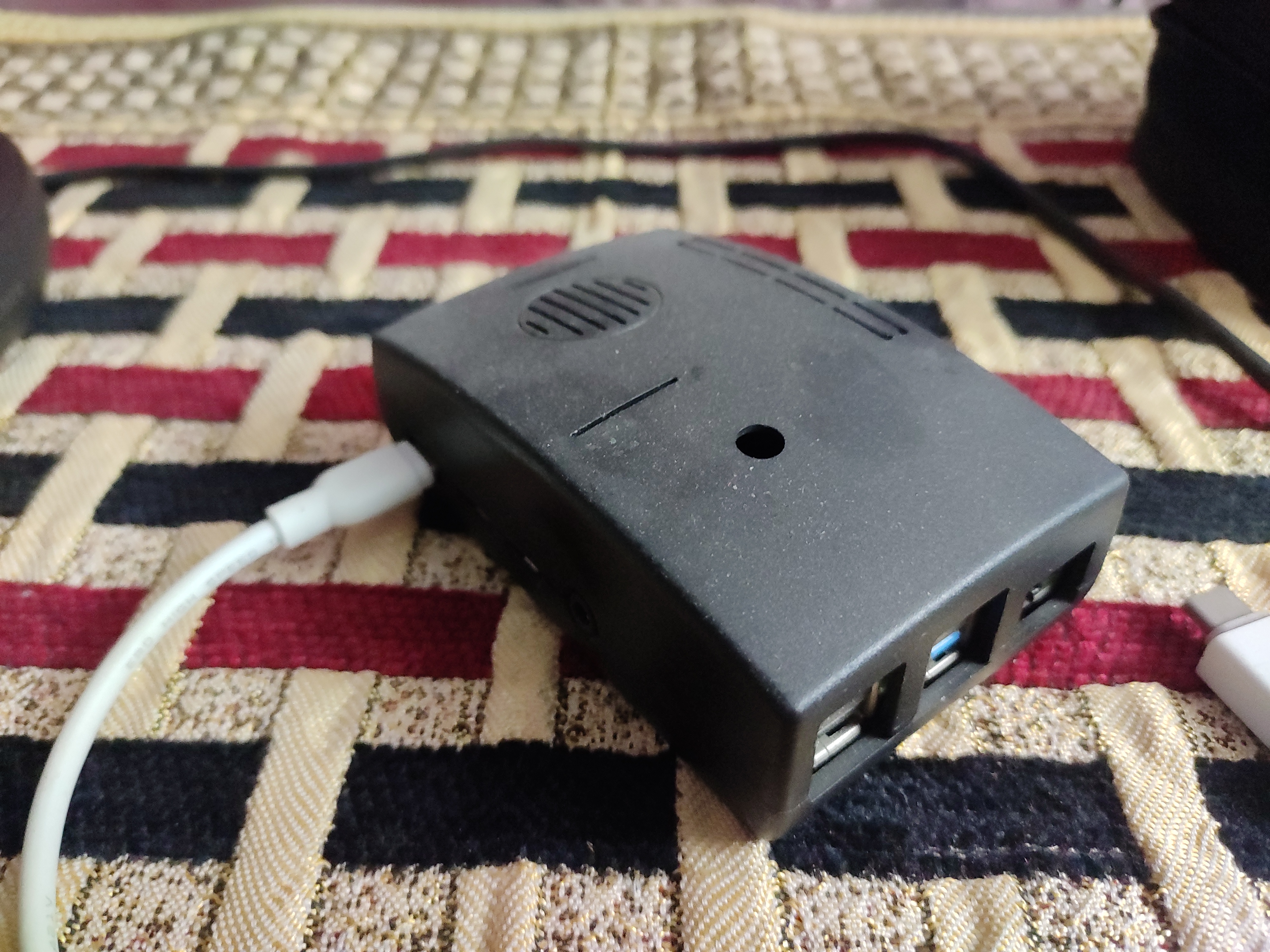 Figure 2: Enclosed Pi server (there used to be a USB-connected HDD for persistent storage back then)